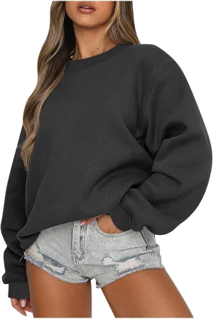 Oversized Crewneck Sweatshirts Women Long Sleeve Fleece Pullover Tops Fall Y2k Sweater Cute Hoodies for Teen Girls