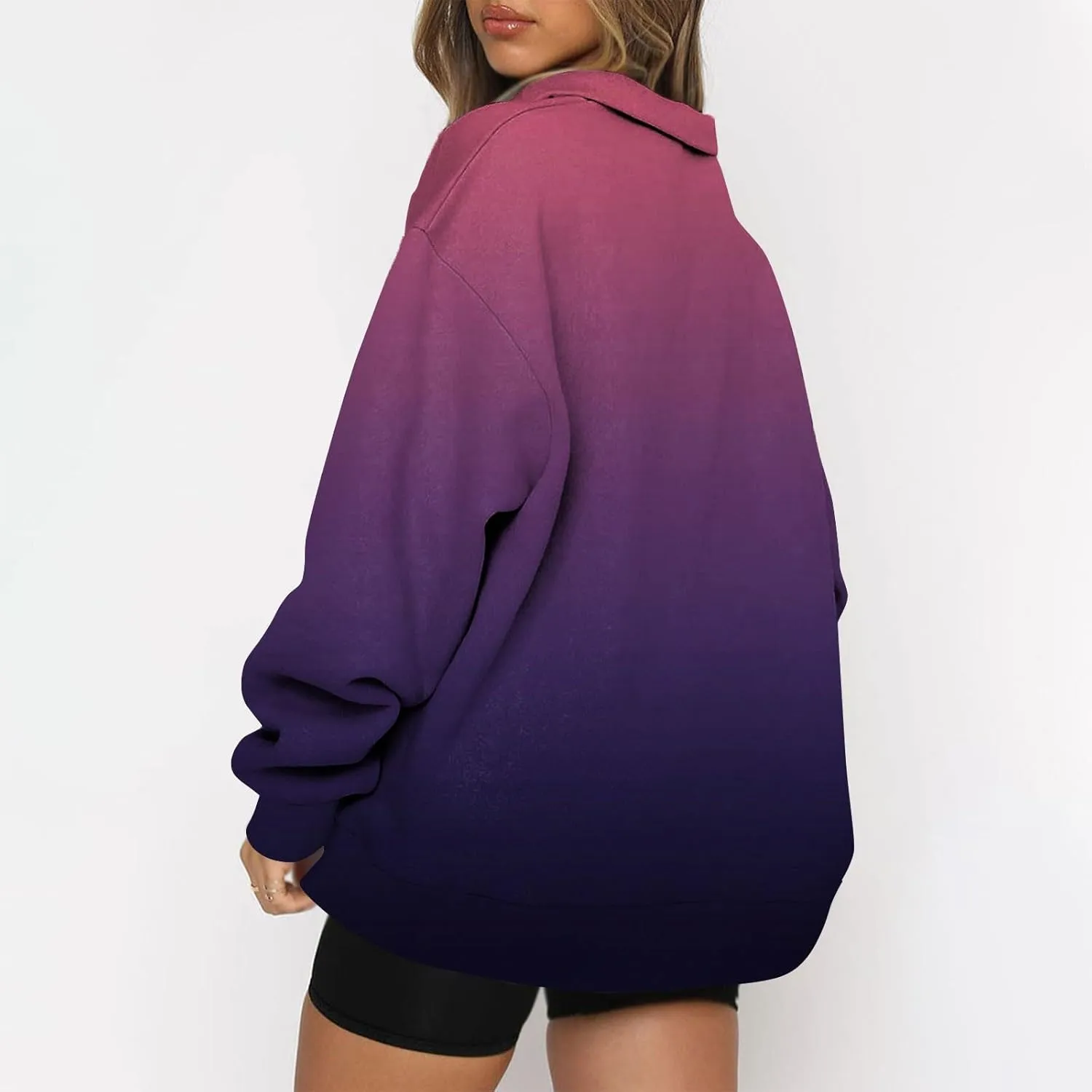 Oversized Sweatshirt For Wome 2023 Quarter Zip Pullover Long Sleeve Sweatshirt Hoodie Sweater Y2K Clothes