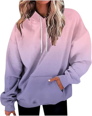 Oversized Sweatshirt for Women Drawstring Tie Dye Hoodies Caual Shirts Pullover Hooded Sweatshirt 2024 Fall