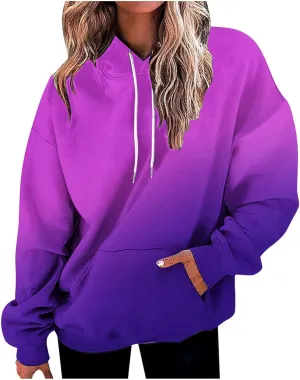 Oversized Sweatshirt for Women Drawstring Tie Dye Hoodies Caual Shirts Pullover Hooded Sweatshirt 2024 Fall