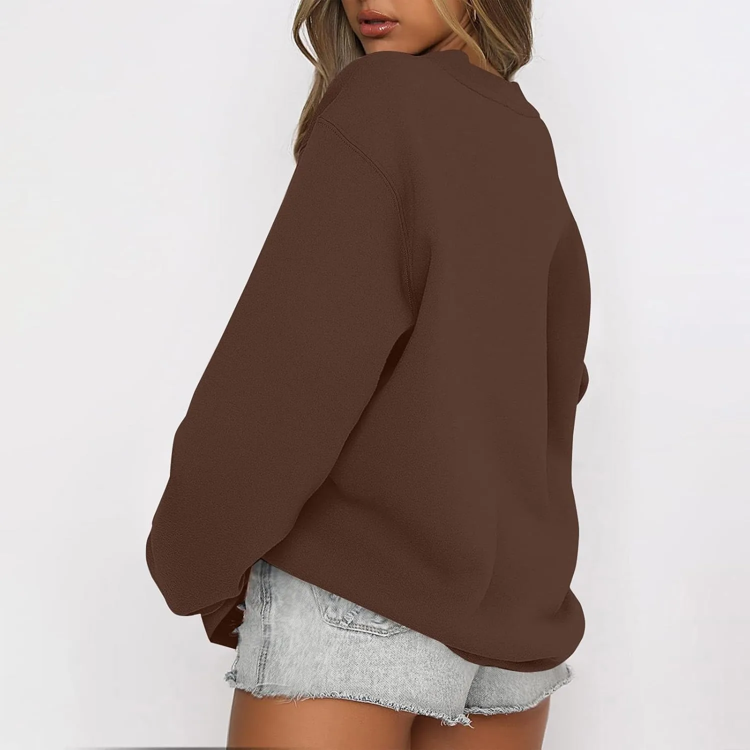Oversized Sweatshirt for Women Fleece Crewneck Sweatshirts Pullover Tops Fall Sweaters Cute Hoodies Y2k Preppy Clothes