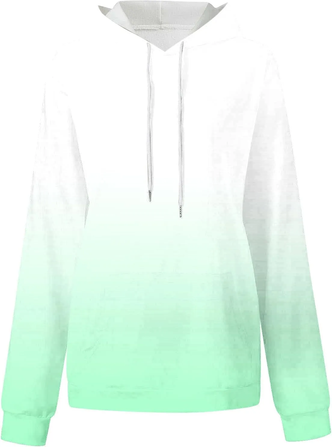 Oversized Sweatshirt For Women Tie Dye Crewneck Drawstring Pullover Hoodie Long Sleeve Gradient Color Block Tops