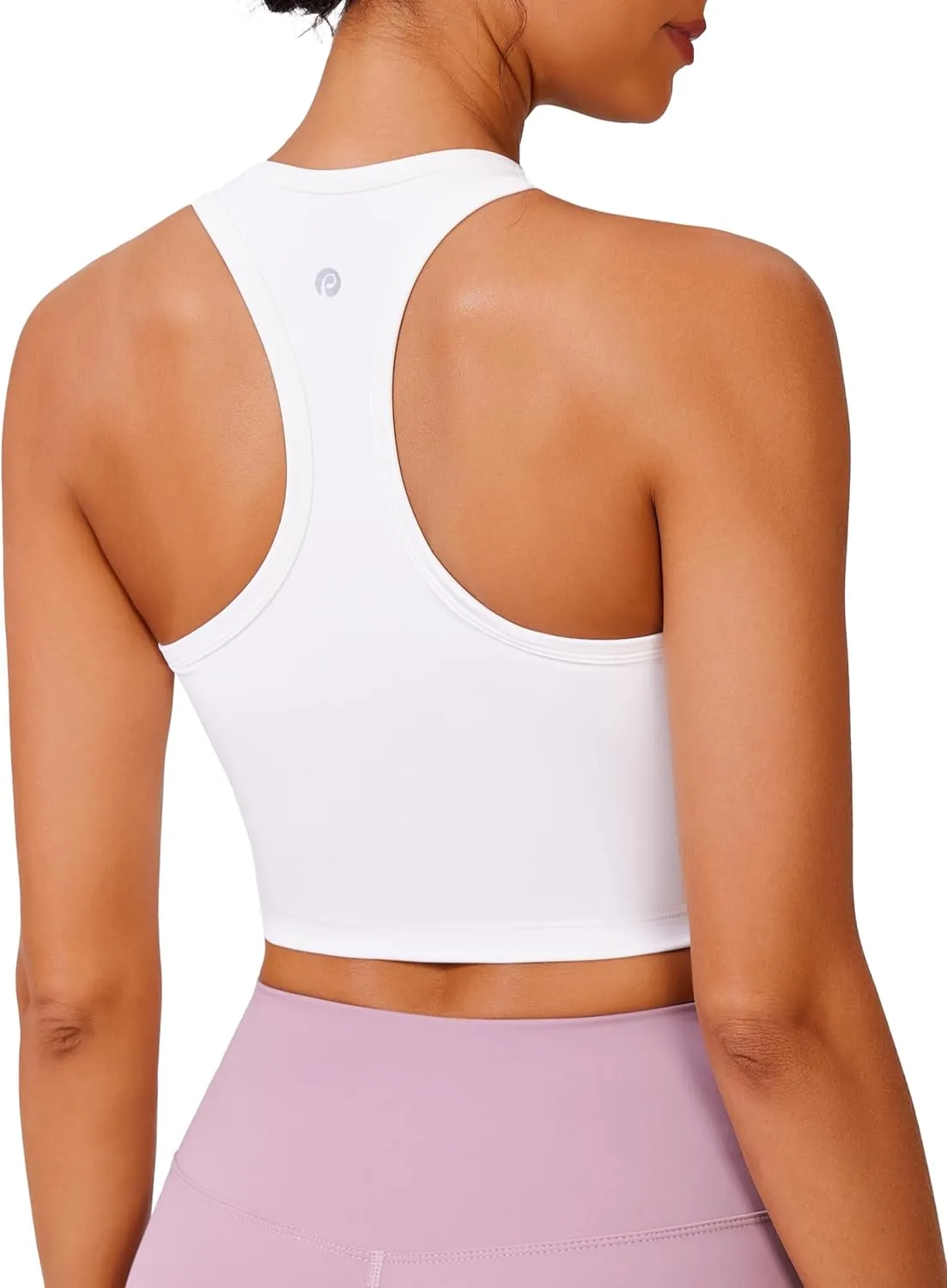 PINSPARK Sports Bra Longline Racerback Tank Tops for Women Padded Workout Yoga Top
