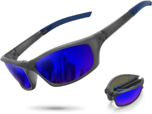 Polarized Sports Folding Sunglasses for Men Women Wrap Around Cycling Fishing Sunglasses UV Protection