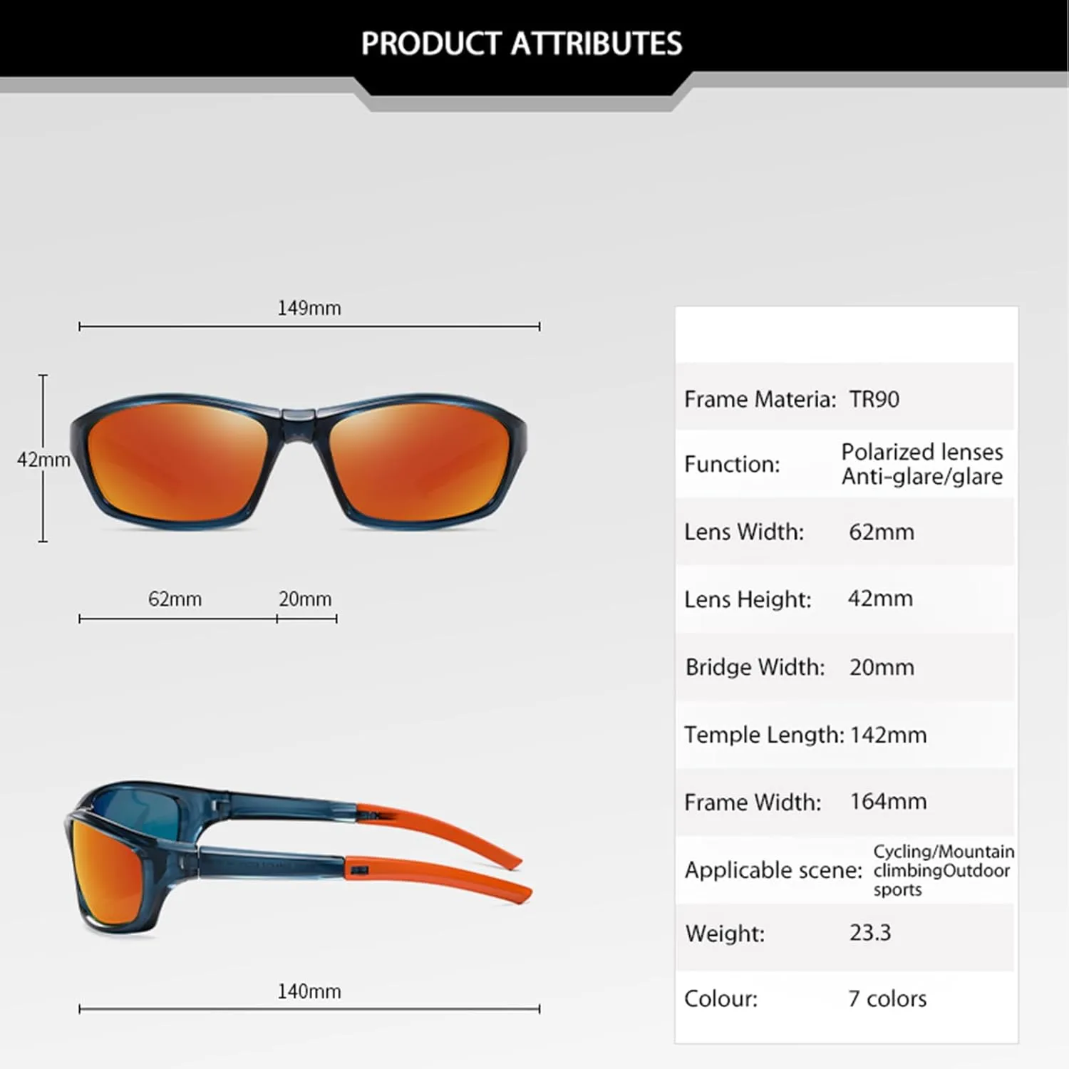 Polarized Wrap Around Sunglasses For Men - Lightweight Cycling Sports for Fishing Glasses UV Protection