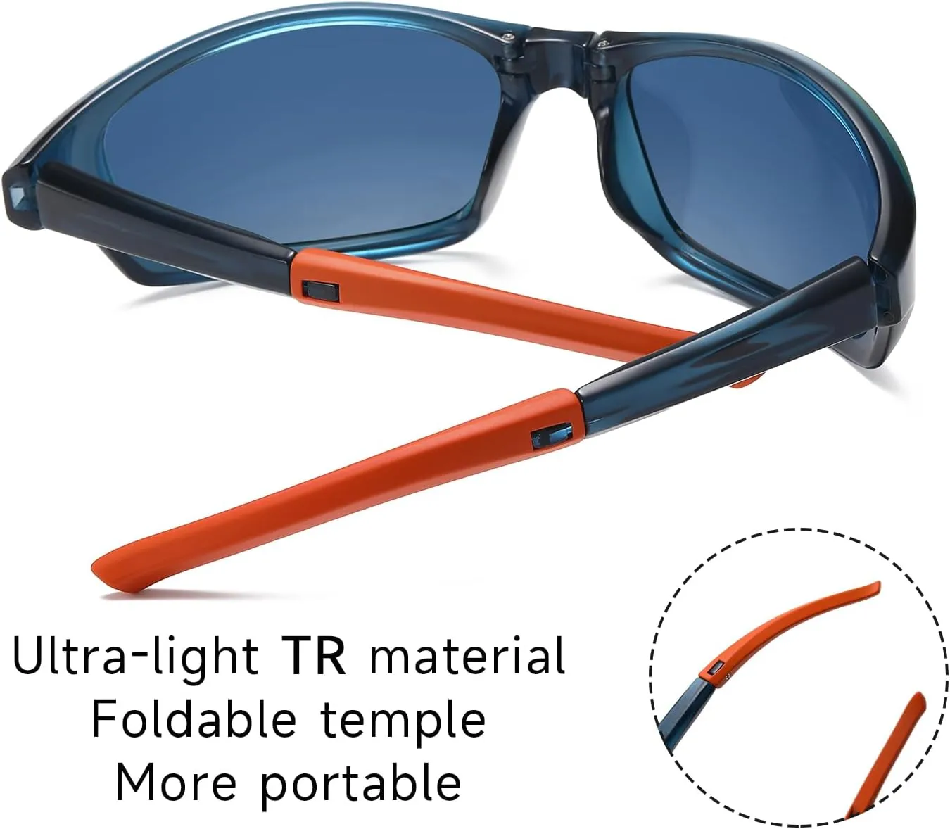 Polarized Wrap Around Sunglasses For Men - Lightweight Cycling Sports for Fishing Glasses UV Protection