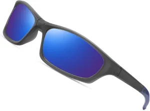 Polarized Wrap Around Sunglasses For Men - Lightweight Cycling Sports for Fishing Glasses UV Protection