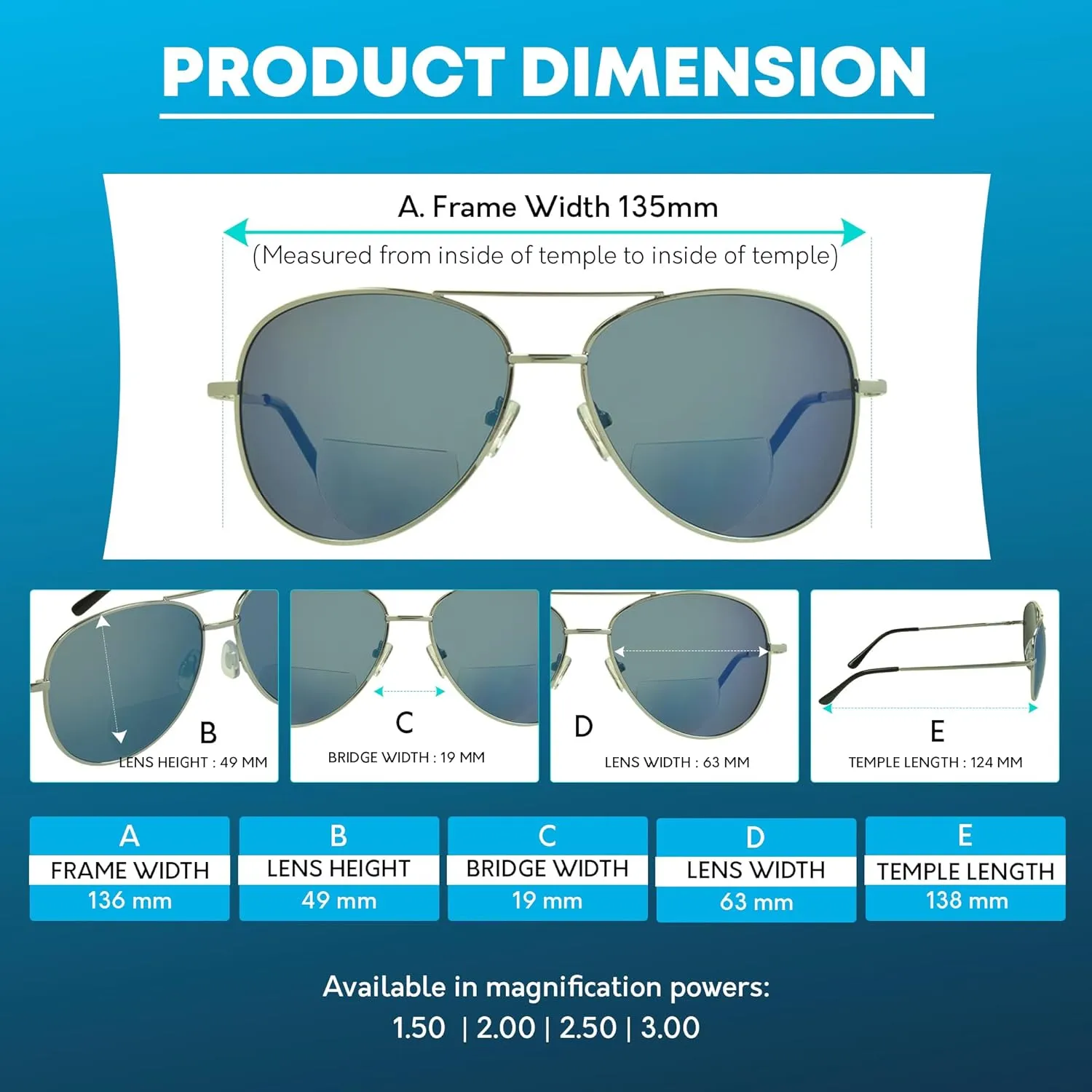 proSPORT Aviator Bifocal Sunglass Reader Flashed Mirror Lens Men Women