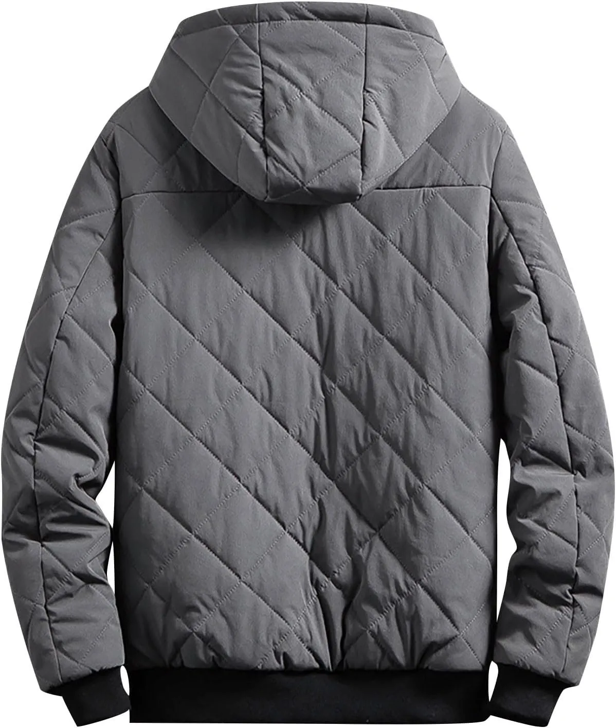 Puffer Jacket Men Lightweight Hooded Down Jacket Zip up Quilted Jacket Warm Insulated Jackets Unisex Winter Coats