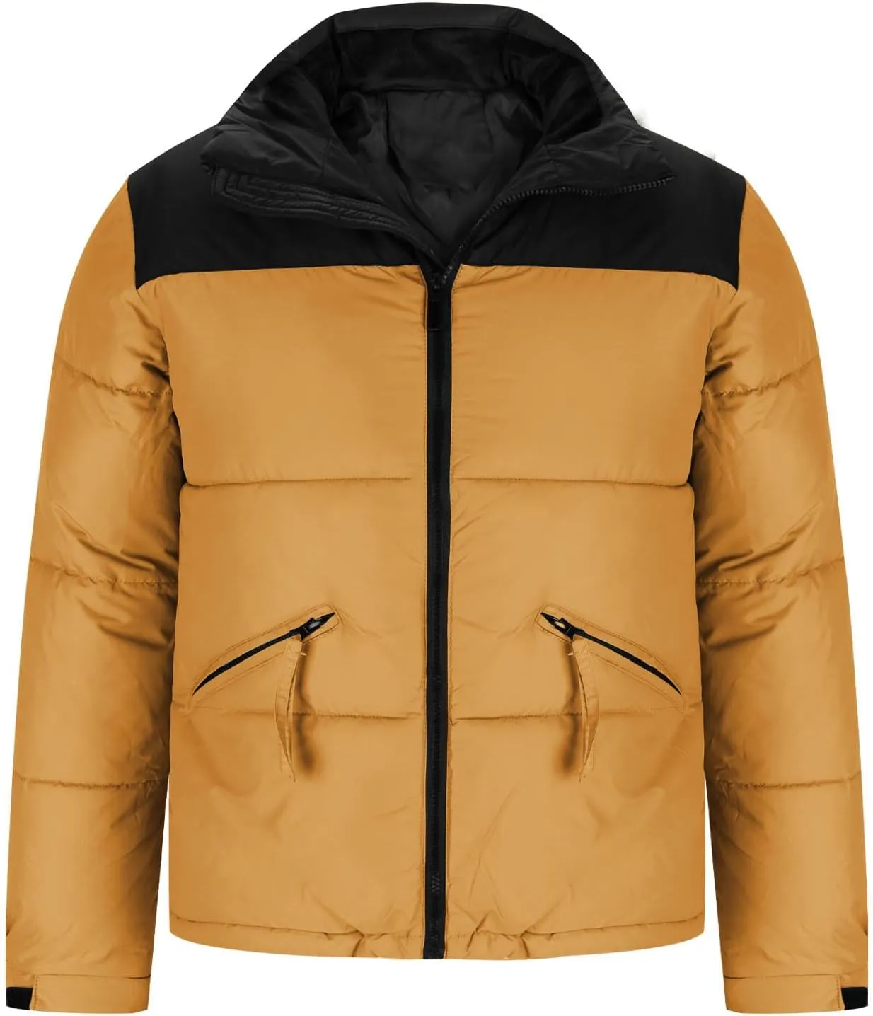 Puffer Jacket Men Zip up Insulated Jacket Warm Winter Coat Plus Size Down Jacket Thick Quilted Jacket Padded Jacket