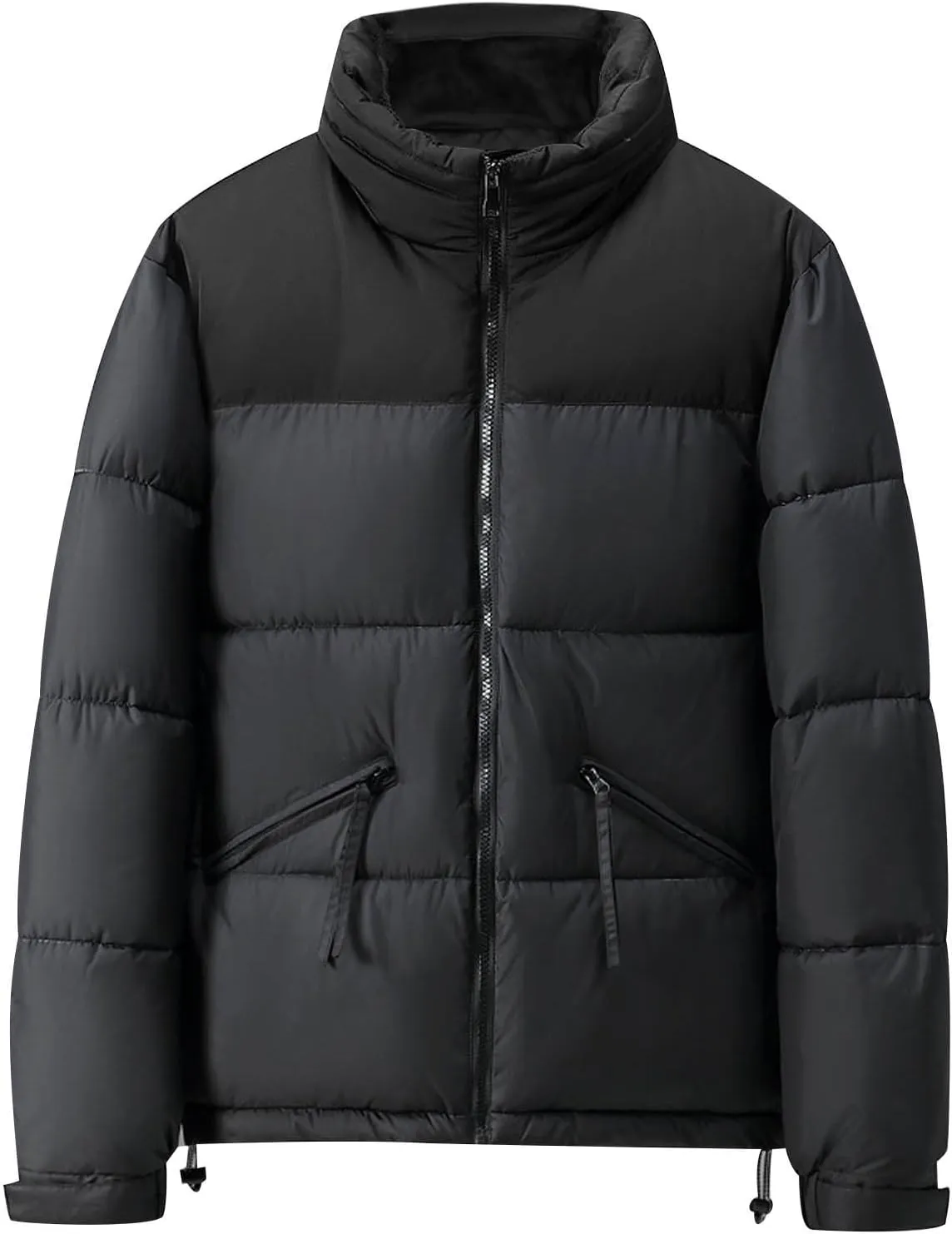 Puffer Jacket Men Zip up Insulated Jacket Warm Winter Coat Plus Size Down Jacket Thick Quilted Jacket Padded Jacket