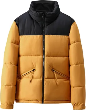 Puffer Jacket Men Zip up Insulated Jacket Warm Winter Coat Plus Size Down Jacket Thick Quilted Jacket Padded Jacket