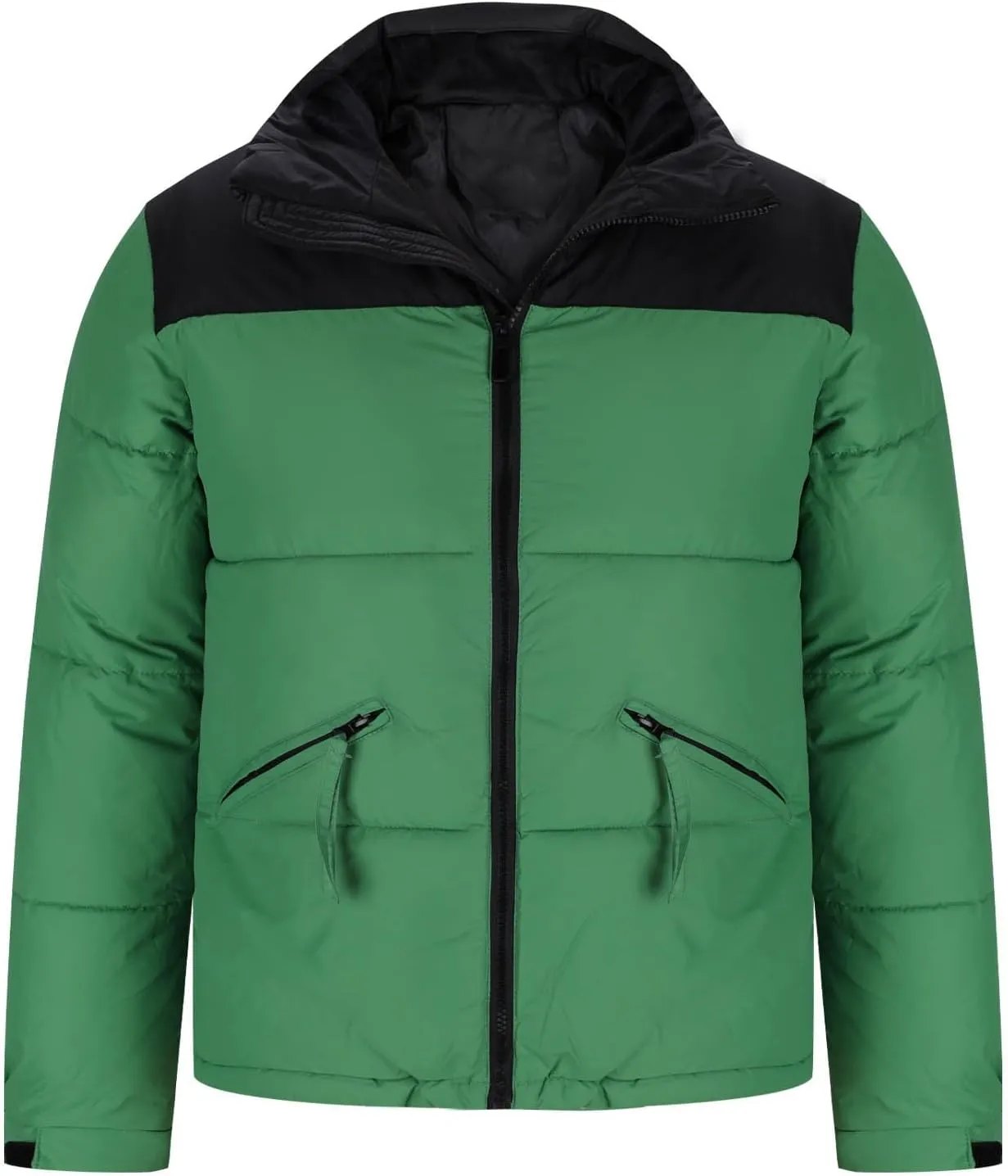 Puffer Jacket Men Zip up Insulated Jacket Warm Winter Coat Plus Size Down Jacket Thick Quilted Jacket Padded Jacket