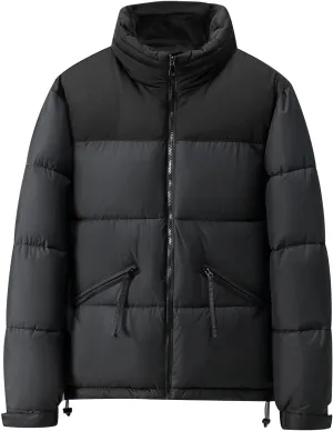 Puffer Jacket Men Zip up Insulated Jacket Warm Winter Coat Plus Size Down Jacket Thick Quilted Jacket Padded Jacket