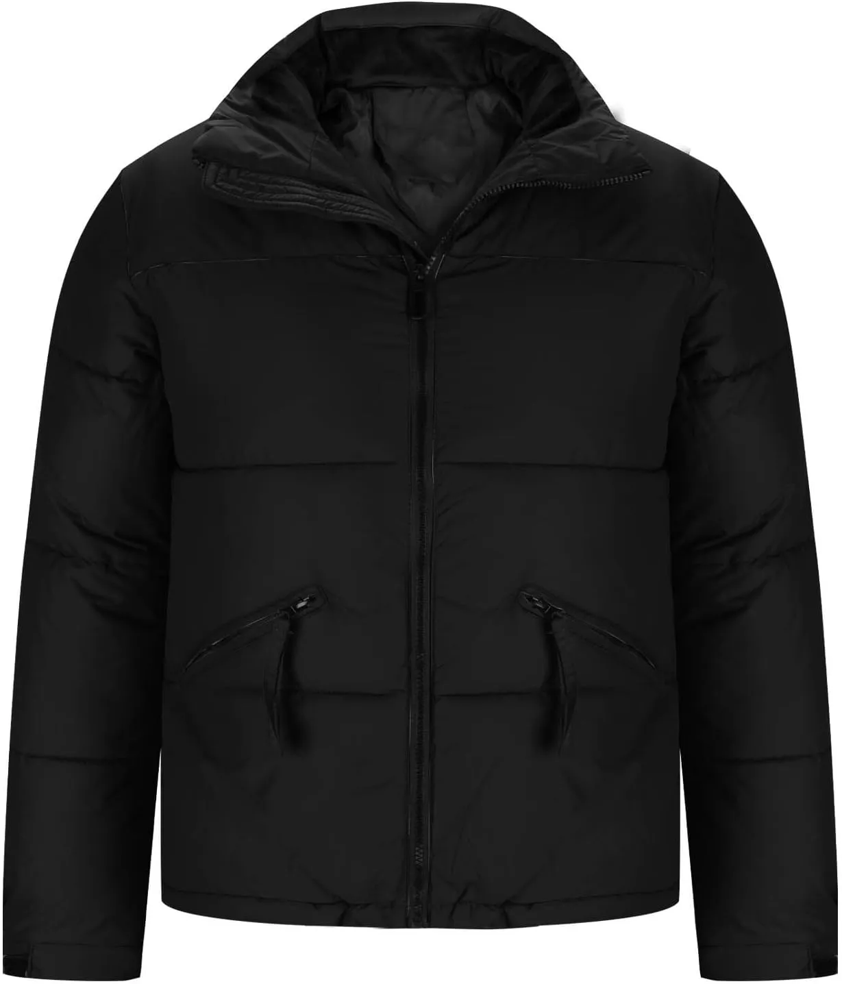 Puffer Jacket Men Zip up Insulated Jacket Warm Winter Coat Plus Size Down Jacket Thick Quilted Jacket Padded Jacket