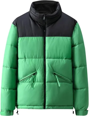 Puffer Jacket Men Zip up Insulated Jacket Warm Winter Coat Plus Size Down Jacket Thick Quilted Jacket Padded Jacket