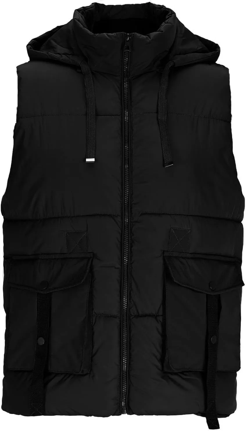 Puffer Vest Men Tactical utility Sleeveless Jacket Fashion Hooded Quilted Vests Winter Outdoor Softshell Thermal Outerwear