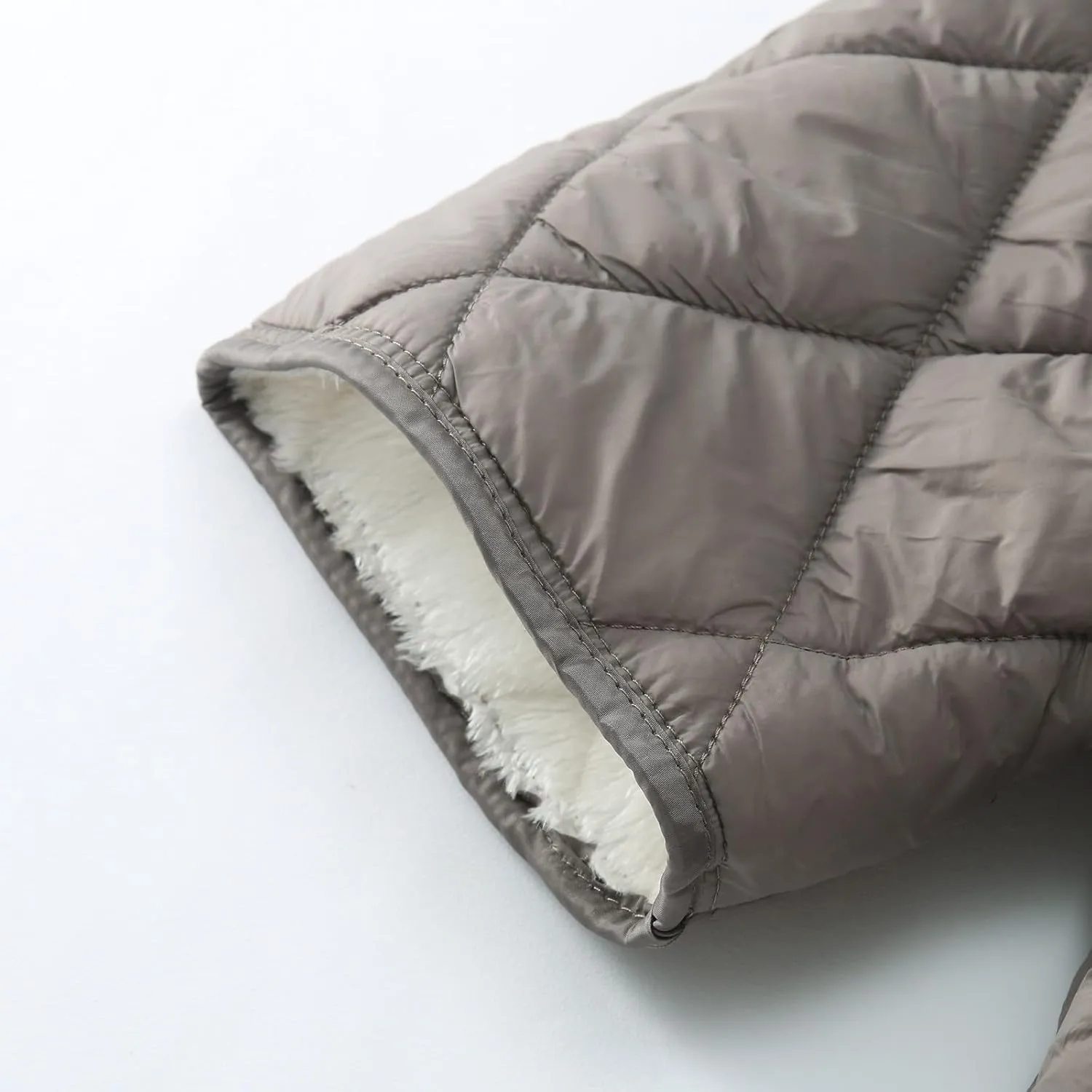 Quilted Jackets for Women Lightweight Petite Puffer Down Jacket Parkas Button Fleece Sherpa Short Sleeve Winter Coat