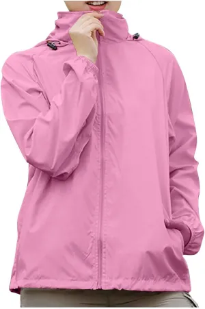 Rain Jacket Women Lightweight Hooded Raincoat Waterproof Windbreaker Jackets Packable Rain Coats with Pockets
