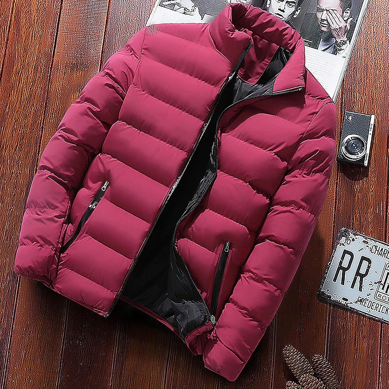 RTRDE Men's Down Jacket Lightweight Puffer Warm Winter Coats Windproof Insulated Jacket, L-5XL