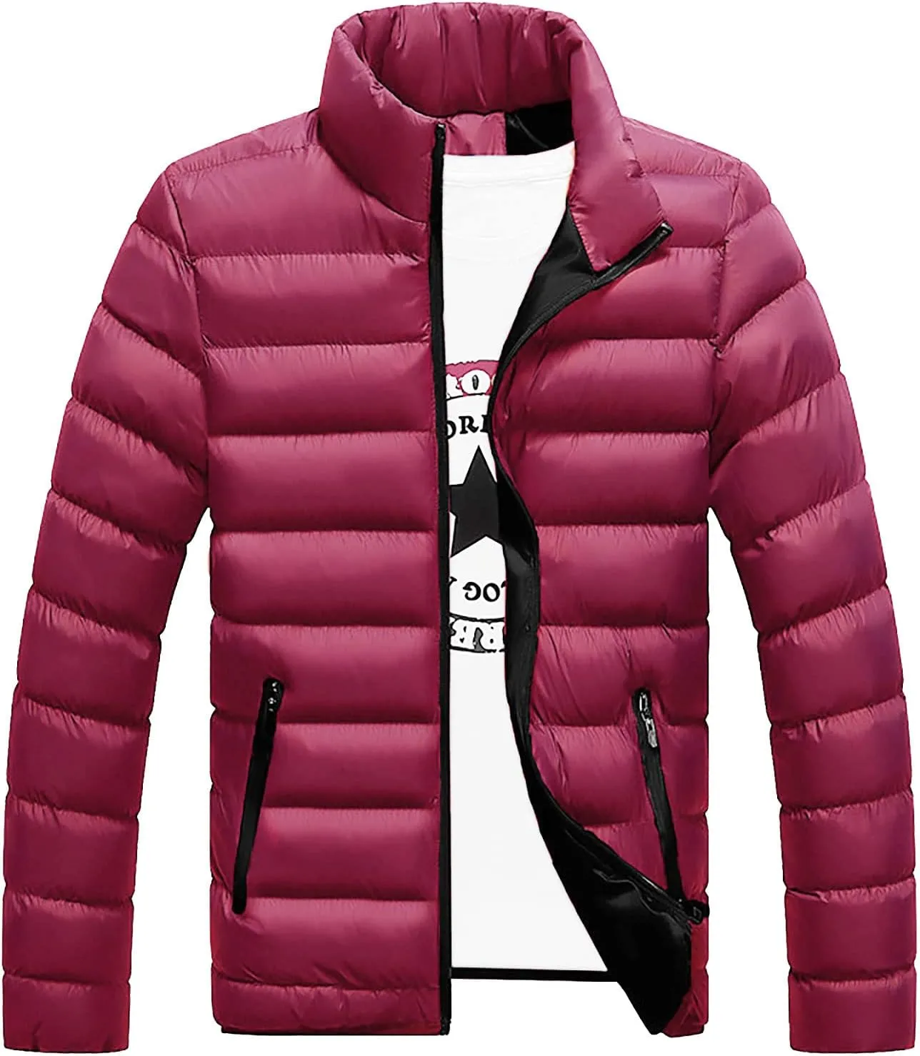 RTRDE Men's Down Jacket Lightweight Puffer Warm Winter Coats Windproof Insulated Jacket, L-5XL