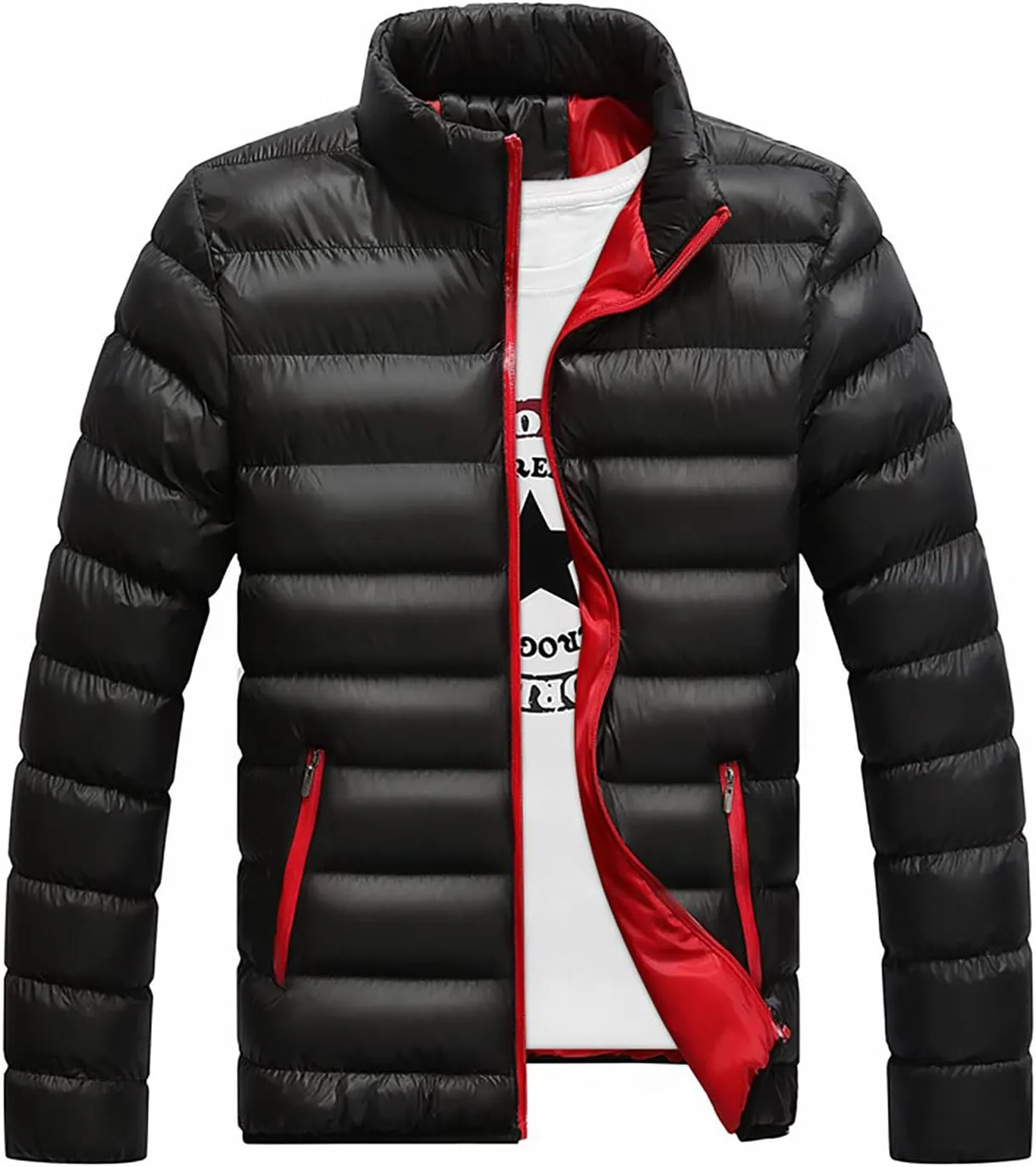 RTRDE Men's Down Jacket Lightweight Puffer Warm Winter Coats Windproof Insulated Jacket, L-5XL