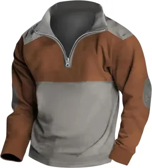 RTRDE Men's Henley Long Sleeve Sweatshirt Shirts Quarter Zip Pullover Casual Athletic Sweatshirt, S-5XL