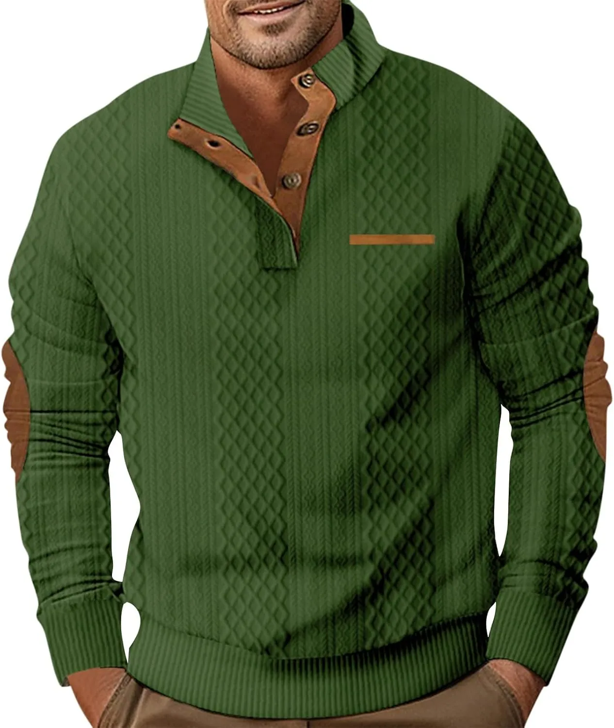 RTRDE Men's Pullover Shirts Long Sleeve Henley Shirts Mock Neck Lightweight Pullover Sweatshirts, M-3XL