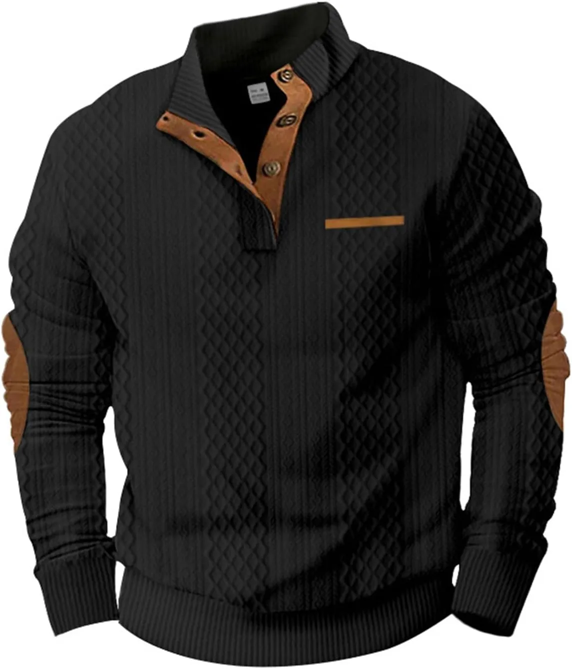 RTRDE Men's Pullover Shirts Long Sleeve Henley Shirts Mock Neck Lightweight Pullover Sweatshirts, M-3XL