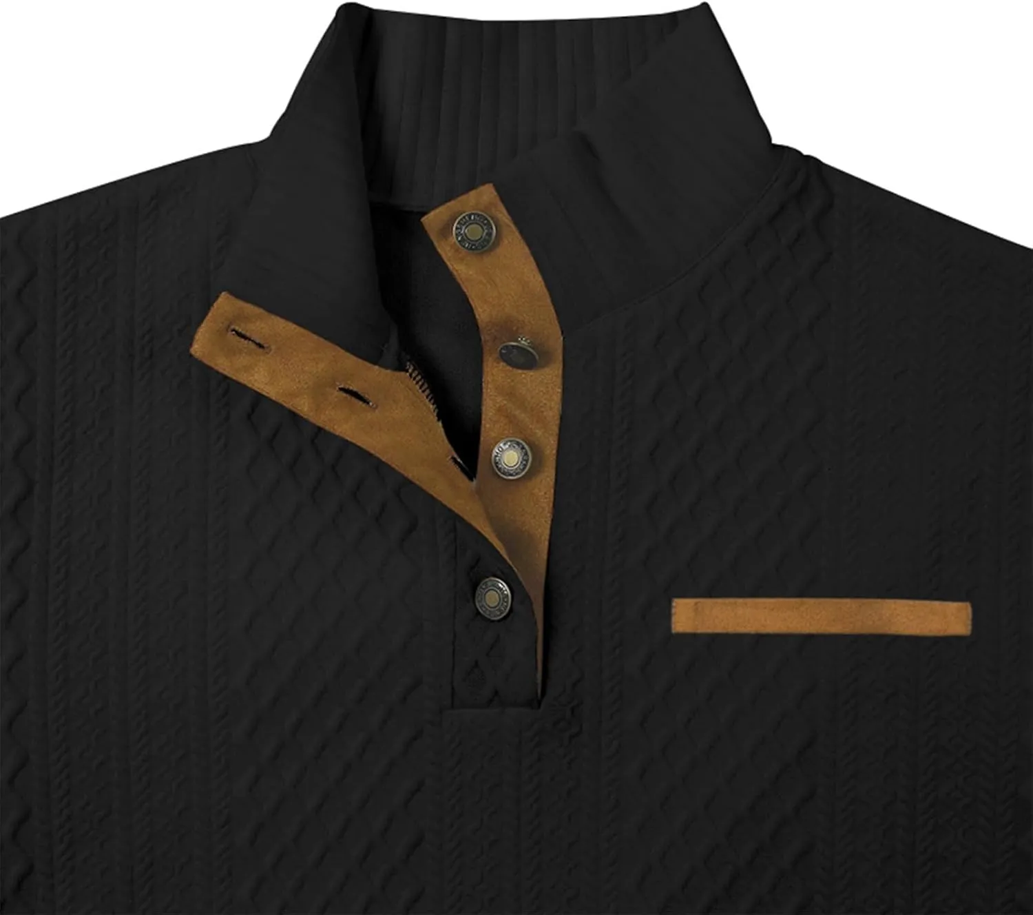 RTRDE Men's Pullover Shirts Long Sleeve Henley Shirts Mock Neck Lightweight Pullover Sweatshirts, M-3XL