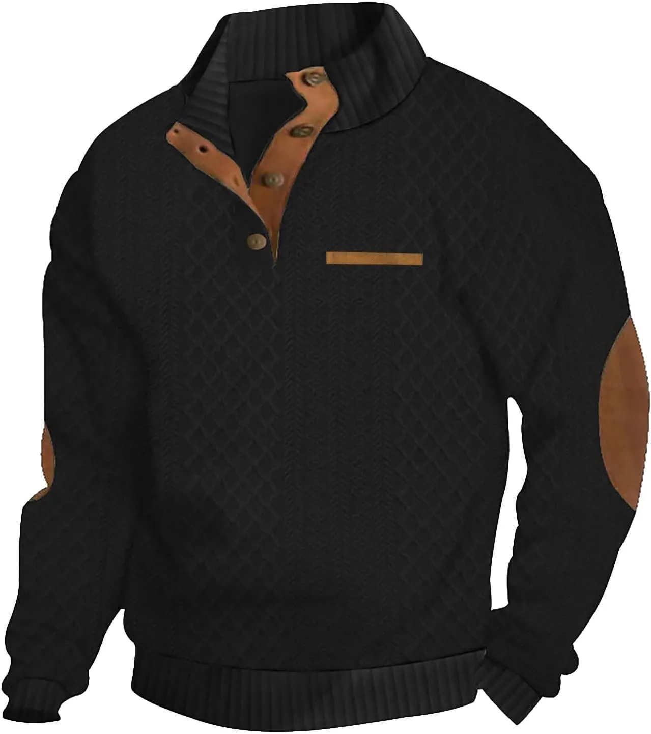 RTRDE Men's Pullover Shirts Long Sleeve Henley Shirts Mock Neck Lightweight Pullover Sweatshirts, M-3XL