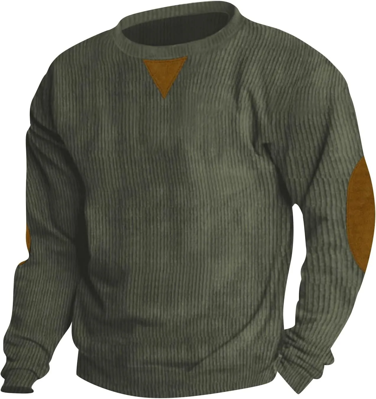 RTRDE Men's Sweatshirts Crewneck Corduroy Pullover Sweatshirt Crewnecks Long Sleeve Casual Sweatshirts, S-3XL