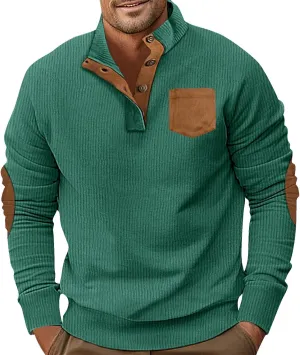 RTRDE Men's Sweatshirts Crewneck Corduroy Pullover Sweatshirt Crewnecks Long Sleeve Casual Sweatshirts, S-3XL