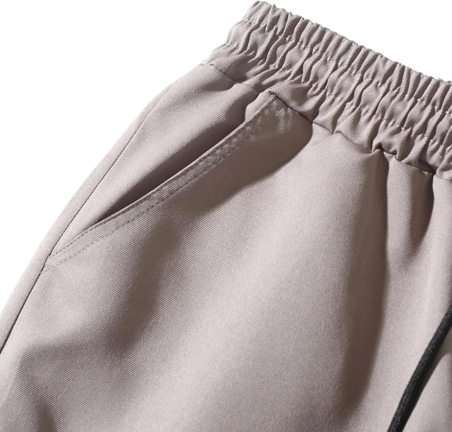 Sinzelimin Men Cargo Pants Fashion Drawstring Elastic Waist Jogger Sweatpant Baggy Casual Comfy Wide Leg Bound Feet Trouser