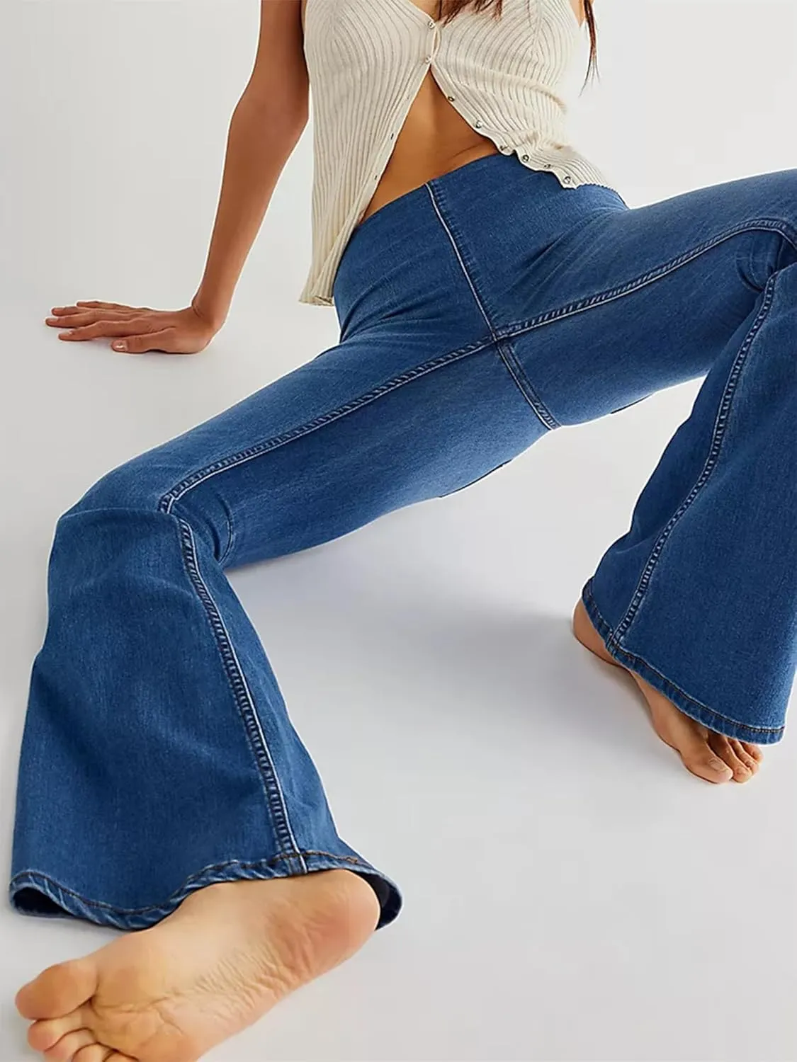 Skinny High Waisted Bell Bottom Jeans for Women Flare Jeans for Women Stretch Wide Leg Jeans