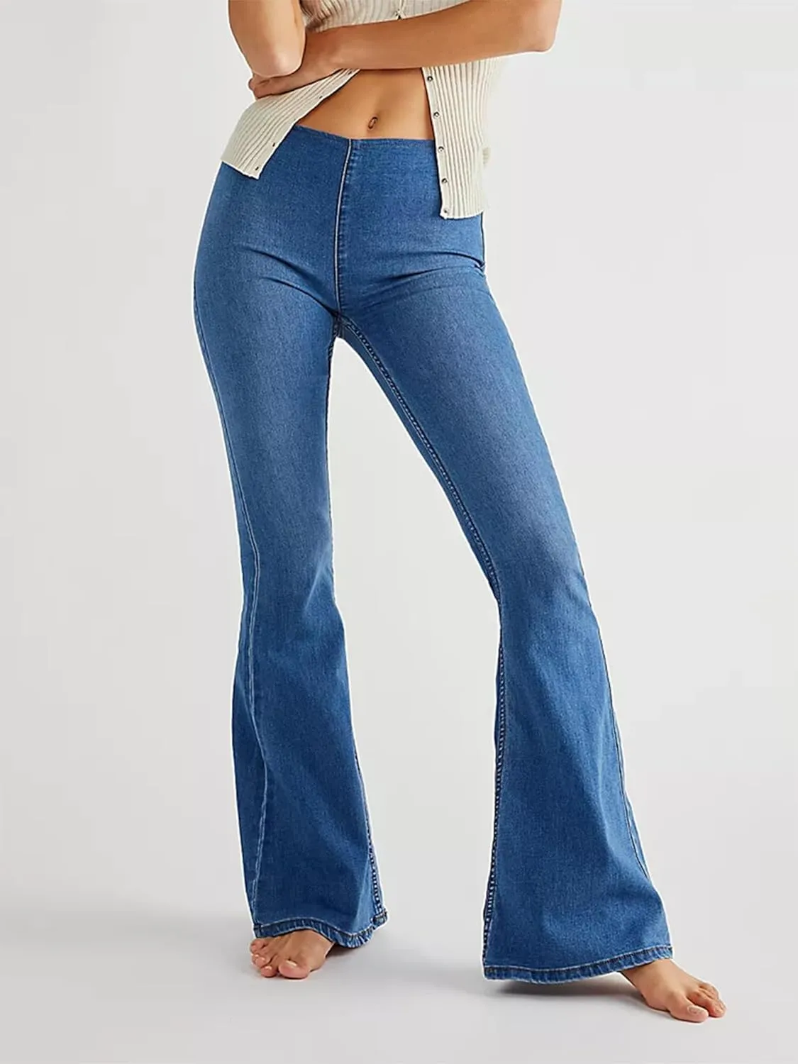 Skinny High Waisted Bell Bottom Jeans for Women Flare Jeans for Women Stretch Wide Leg Jeans