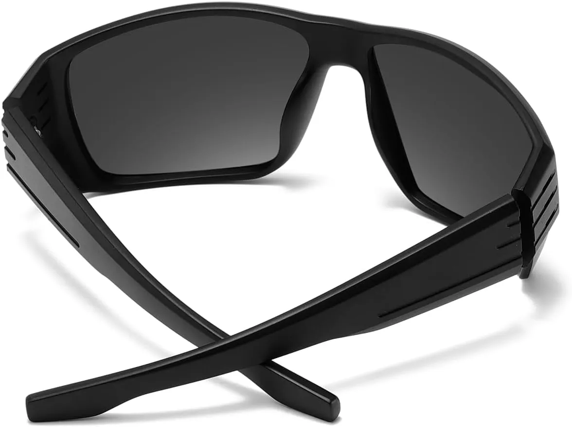 Sports Polarized Wrap Sunglasses For Men - Fishing Glasses UV Protection Rectangle