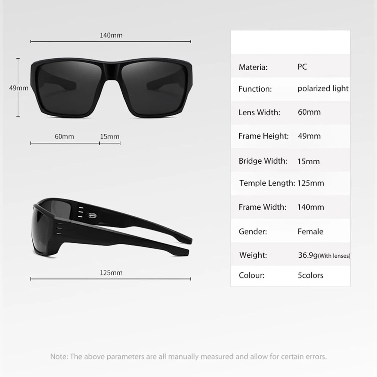 Sports Polarized Wrap Sunglasses For Men - Fishing Glasses UV Protection Rectangle