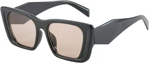 Square Sunglasses for Women Retro Trendy Womens Black Tortoise Shell Sun Glasses Shades UV400 Protection