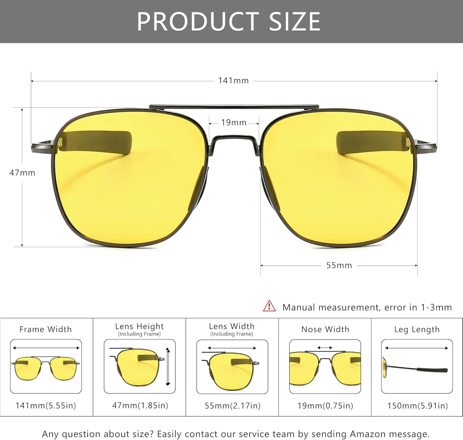 SUNGAIT Men's Military Style Polarized Pilot Aviator Sunglasses Bayonet Temples