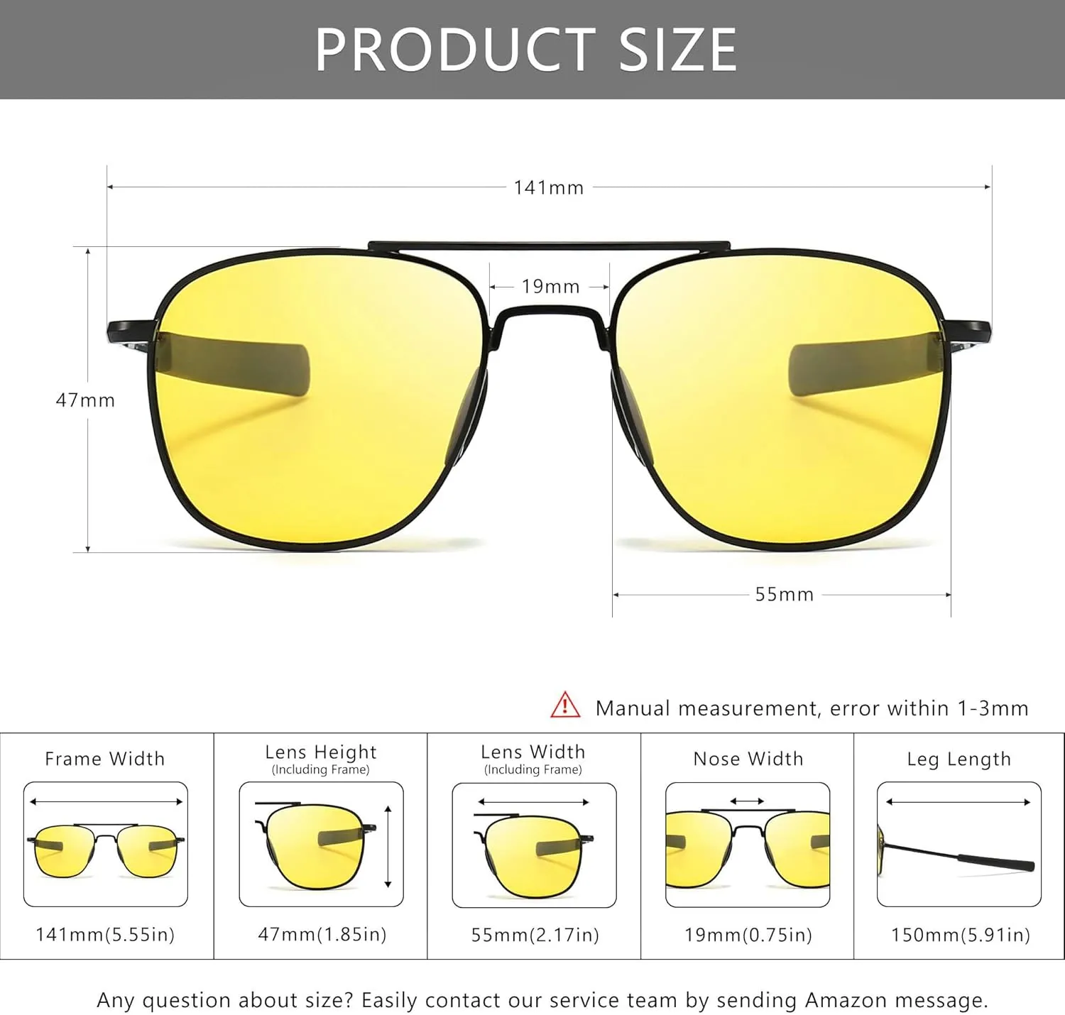 SUNGAIT Men's Military Style Polarized Pilot Aviator Sunglasses Bayonet Temples