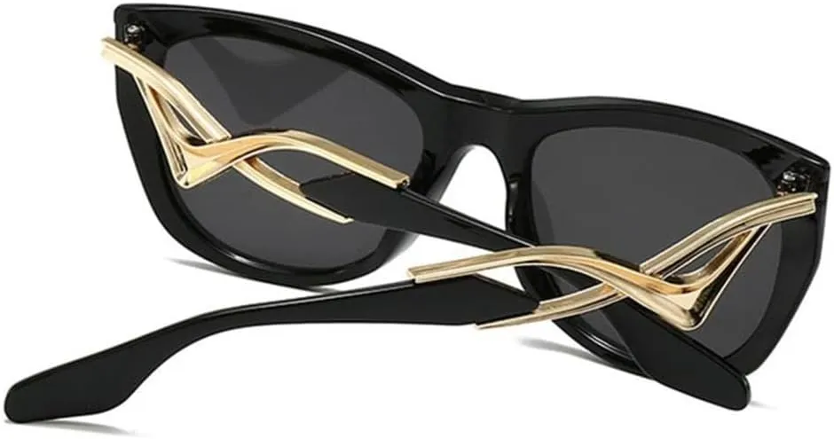 Sunglasses Men Metal Hollow Out Sunshade Mirror Women Vintage Cat Eye Spectacles Uv400