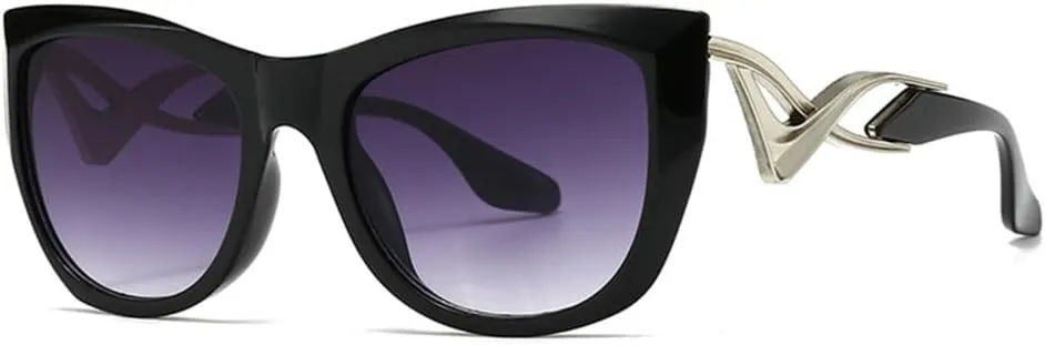 Sunglasses Men Metal Hollow Out Sunshade Mirror Women Vintage Cat Eye Spectacles Uv400