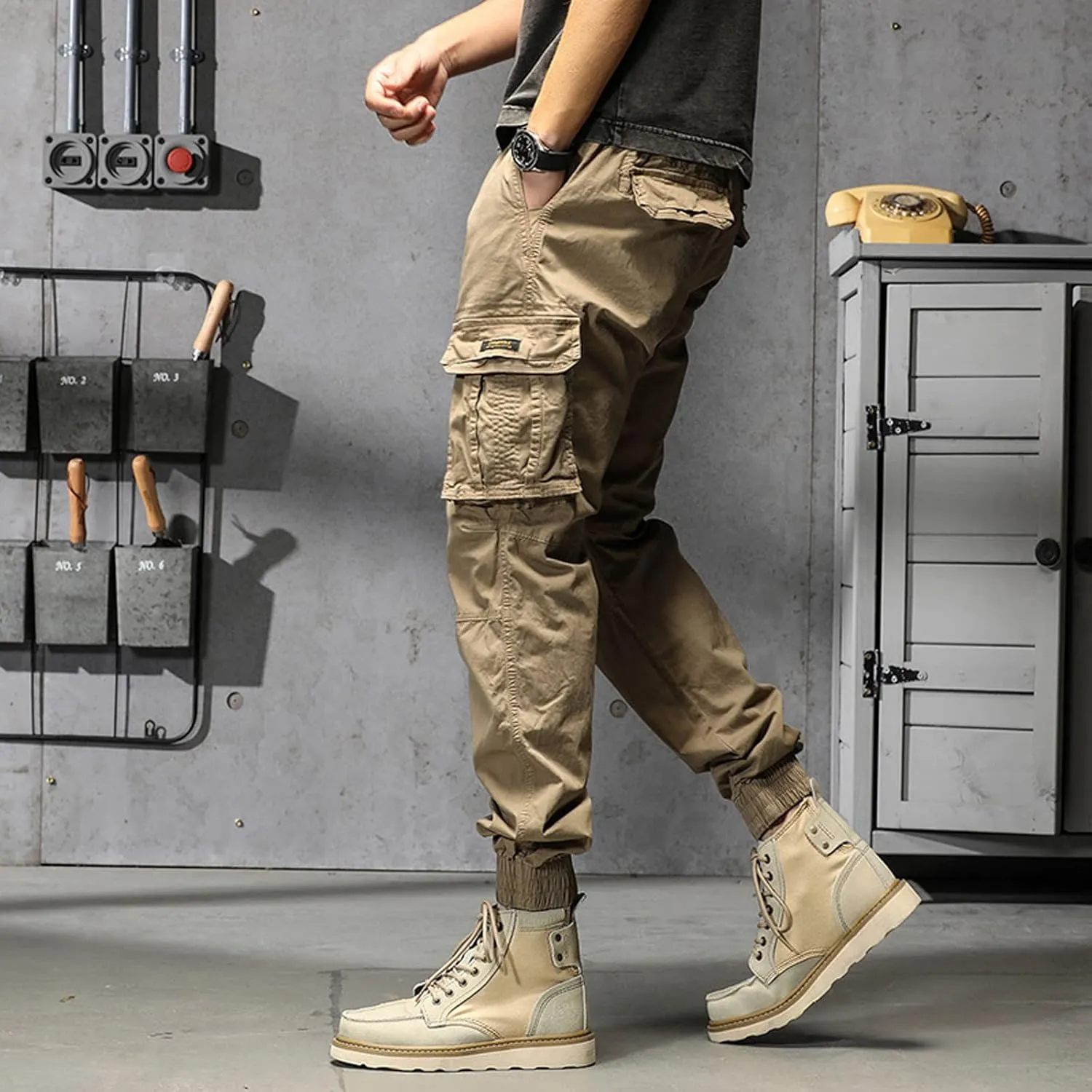 Sweatpant for Men with Pockets Loose Fit Men's Classic-Fit Expandable-Waist Flat-Front Pant Mens Joggers with Pockets