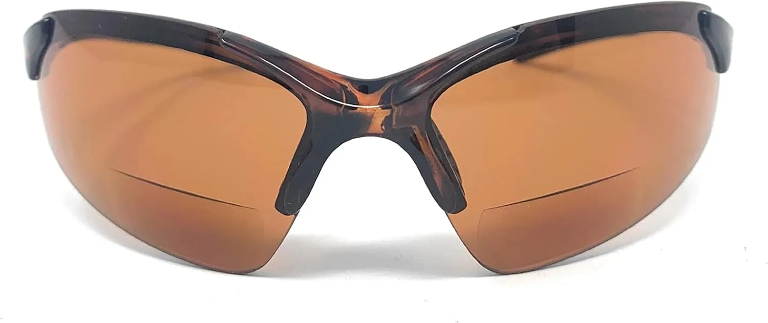 The Competitor Unisex Bifocal Sun Reader Semi Rimless Sport and Wrap Around Reading sunglasses
