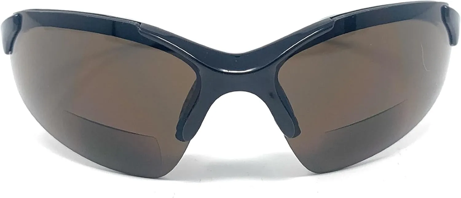 The Competitor Unisex Bifocal Sun Reader Semi Rimless Sport and Wrap Around Reading sunglasses