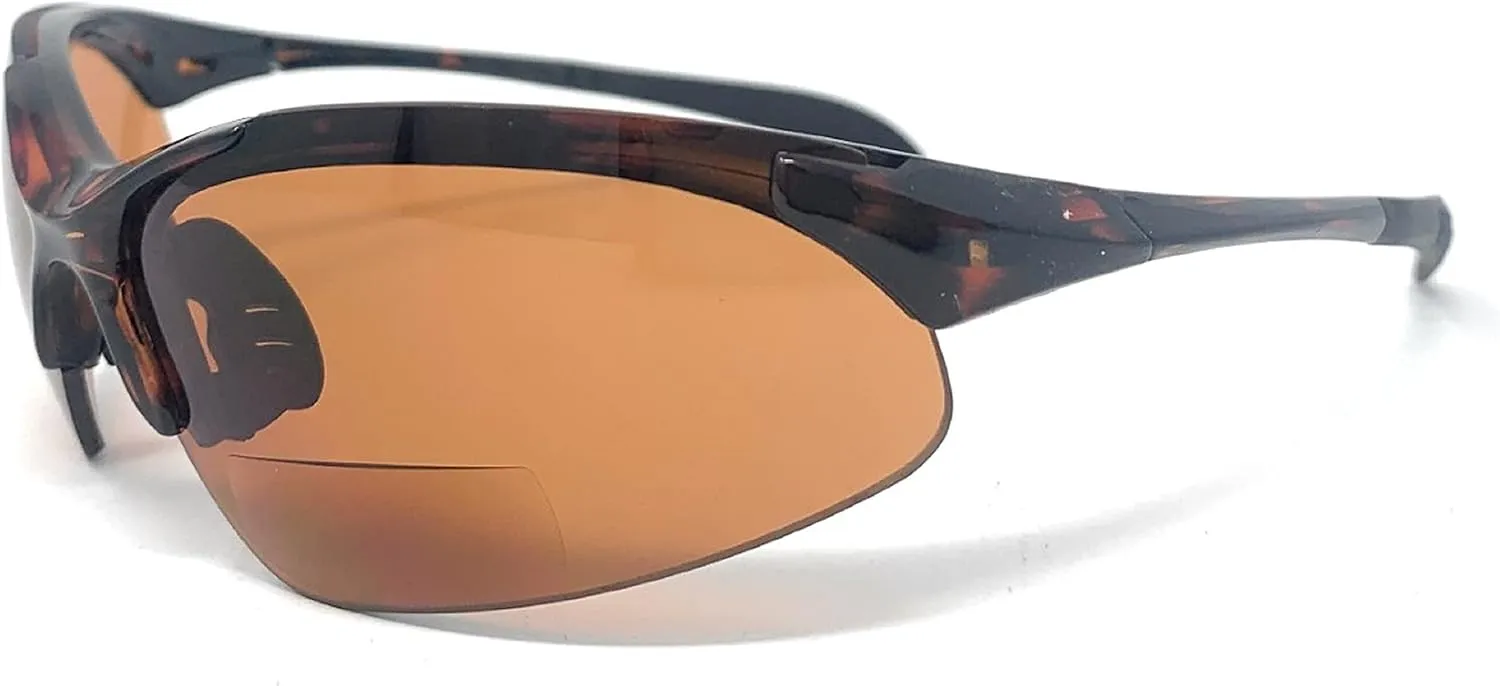 The Competitor Unisex Bifocal Sun Reader Semi Rimless Sport and Wrap Around Reading sunglasses