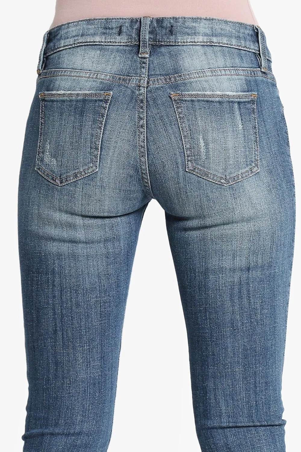 TheMogan Vintage Distressed Washed Stretch Denim Skinny Jeans