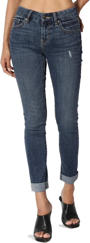 TheMogan Vintage Distressed Washed Stretch Denim Skinny Jeans
