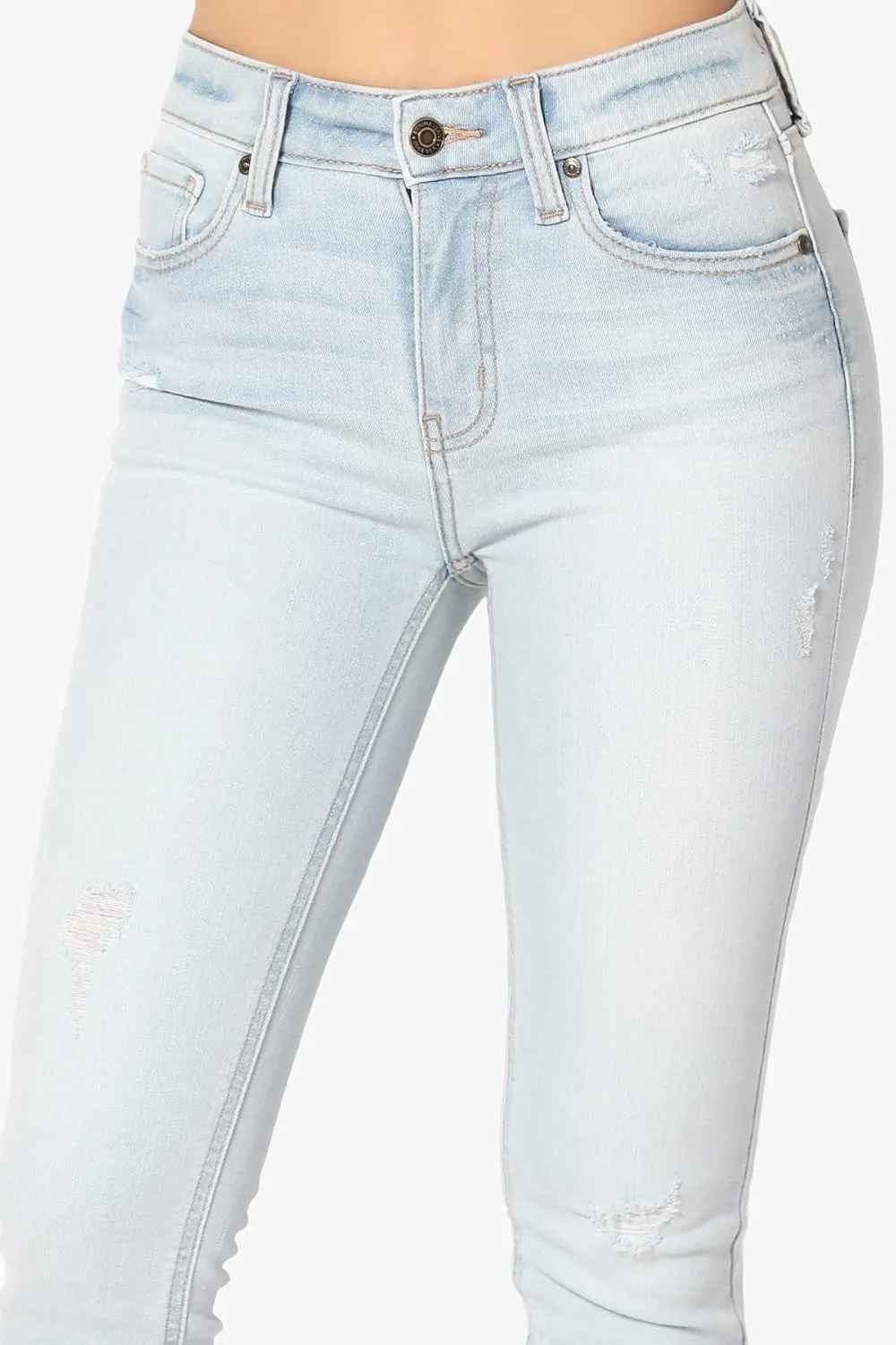 TheMogan Vintage Distressed Washed Stretch Denim Skinny Jeans